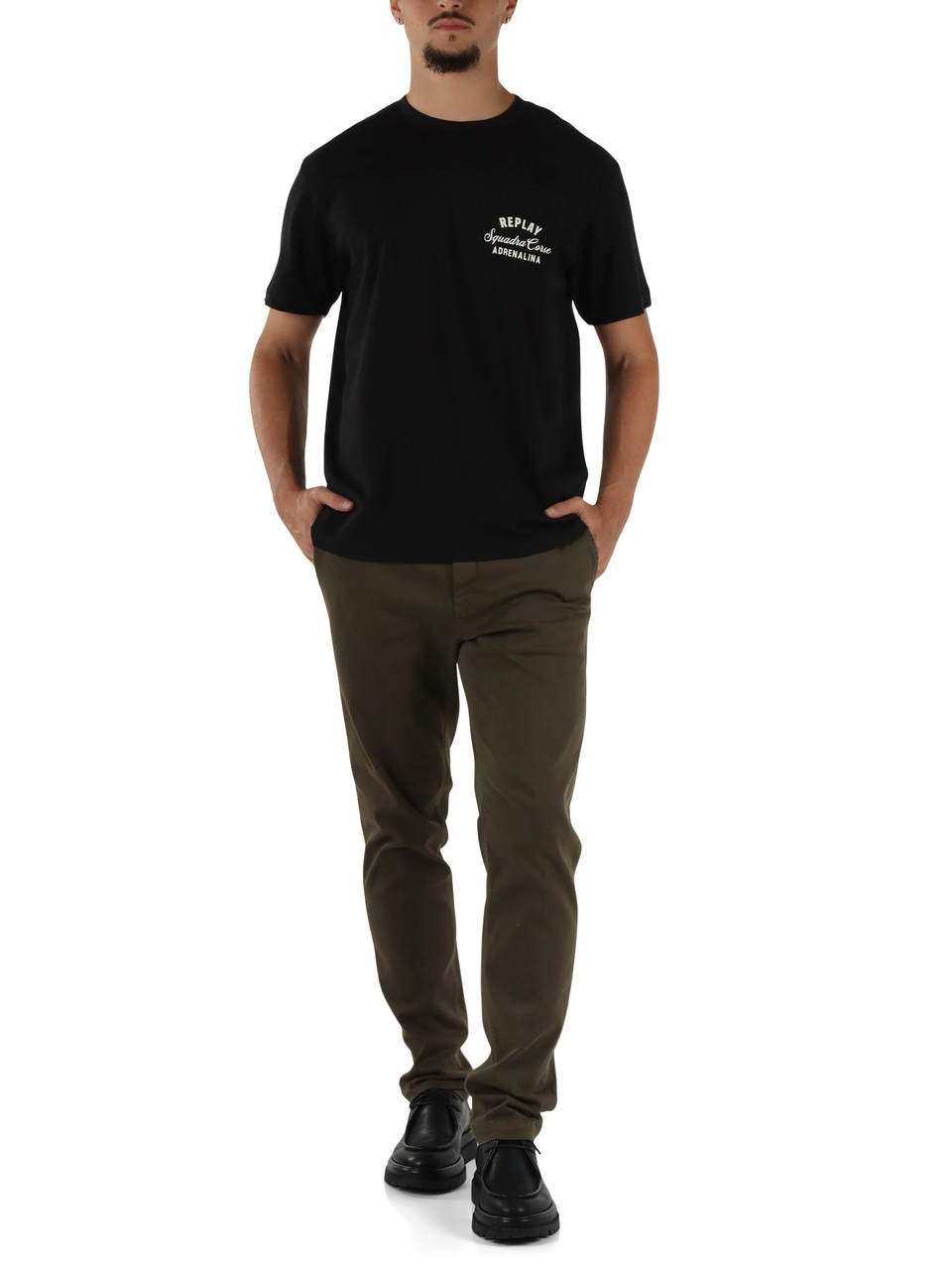 NERO | T-shirt in cotone con stampa logo