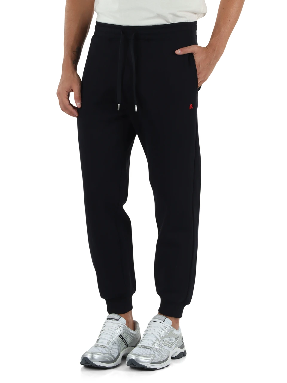 BLU SCURO | Pantaloni sportivi felpati con ricamo logo