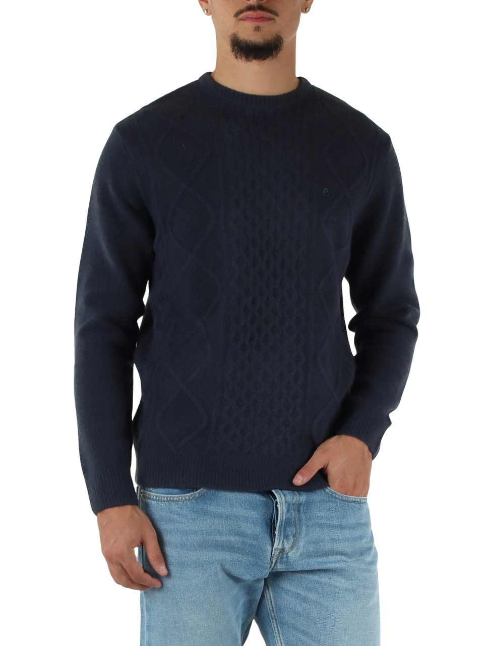BLU | Maglia girocollo in misto lana Sustainable Lab