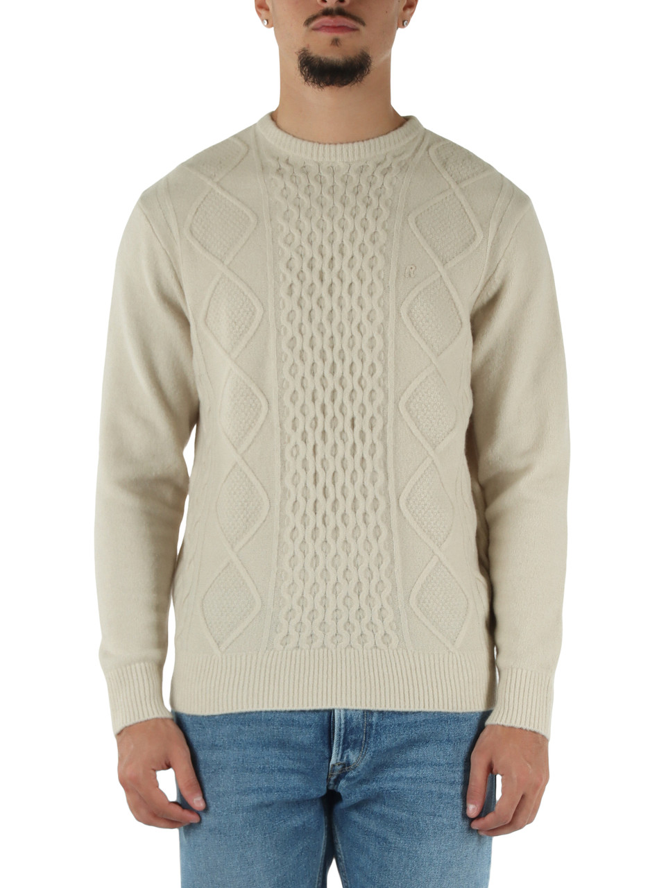 avorio | Maglia girocollo in misto lana Sustainable Lab