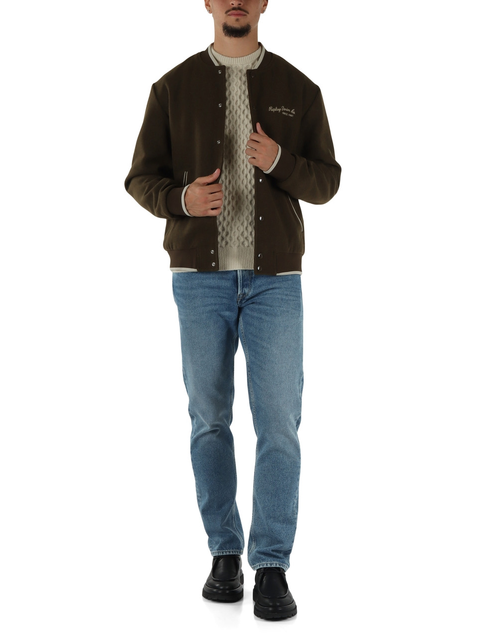 avorio | Maglia girocollo in misto lana Sustainable Lab