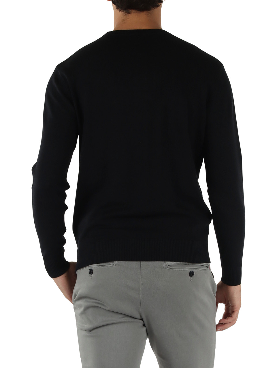 NERO | Maglia girocollo in misto lana