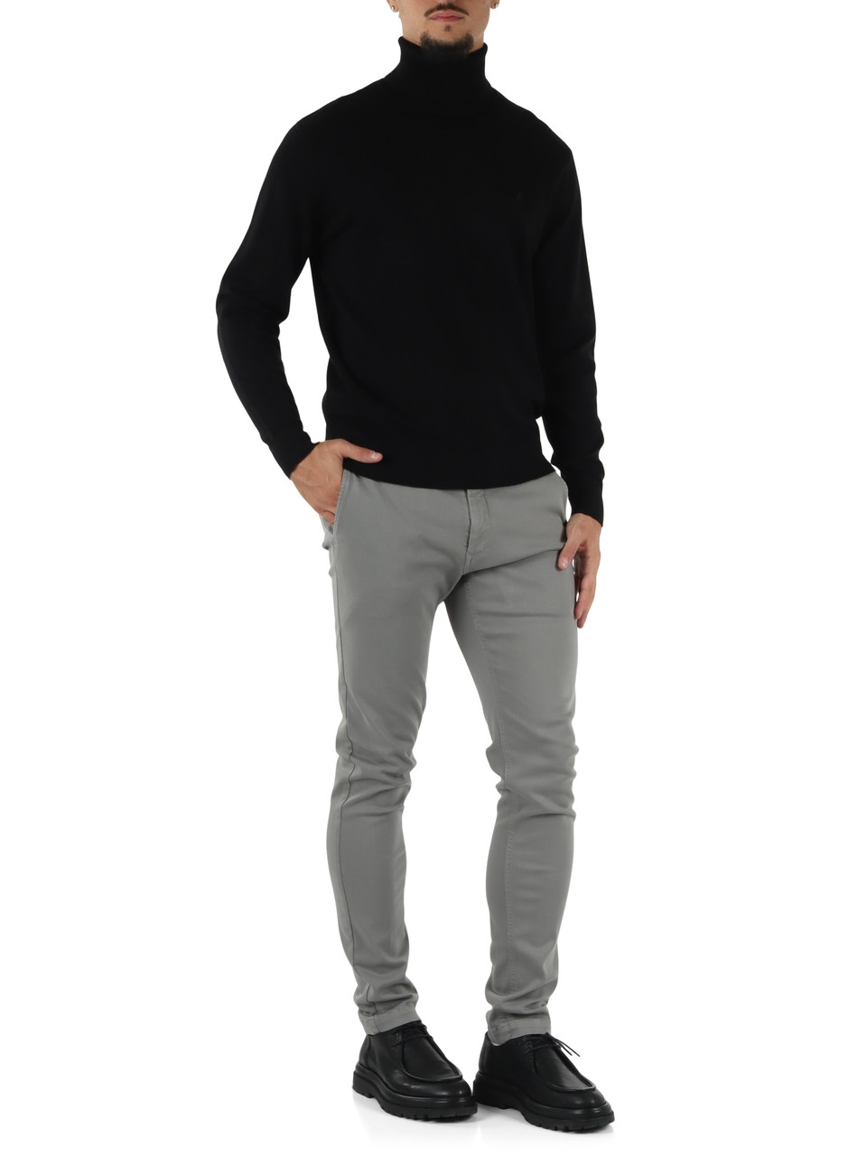 GRIGIO | Pantalone in cotone stretch ZEUMAR Hyperflex slim fit