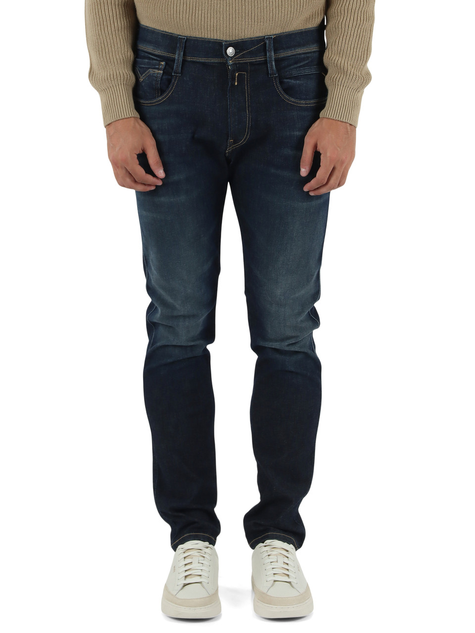 BLU SCURO | Pantalone jeans cinque tasche ANBASS Hyperflex Slim fit