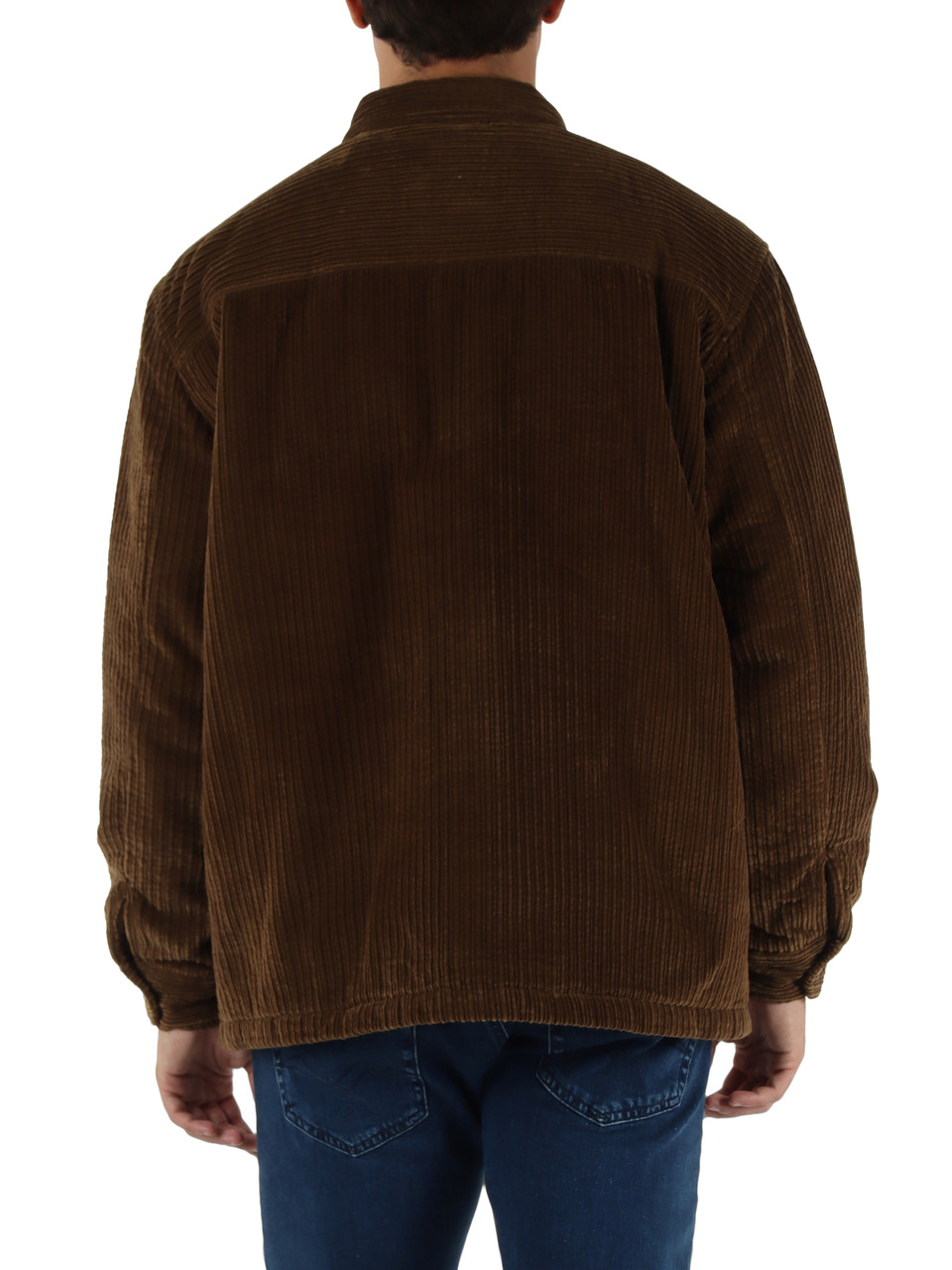 MARRONE | Overshirt imbottita in velluto a coste