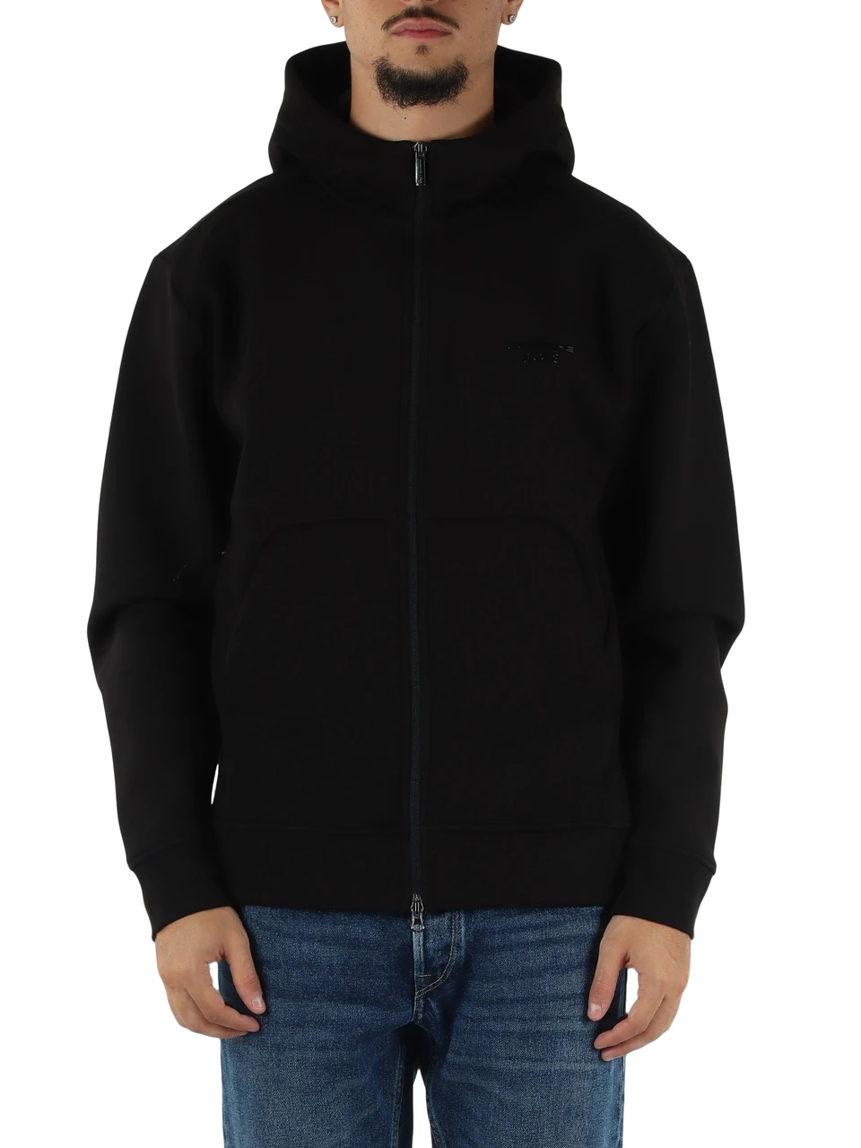 NERO | PORSCHE X BOSS: Felpa con zip ed interno in velluto