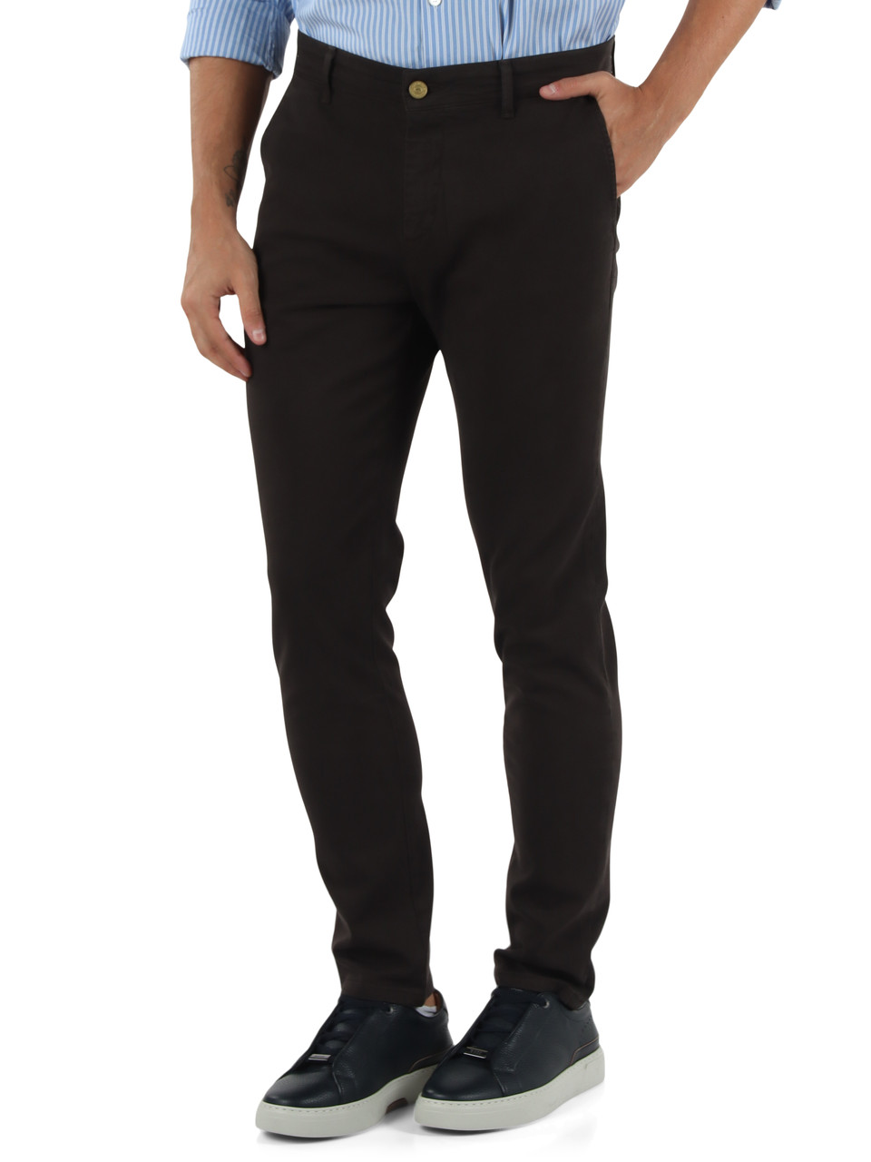 MARRONE | Pantalone in cotone stretch JACK Chino Slim fit