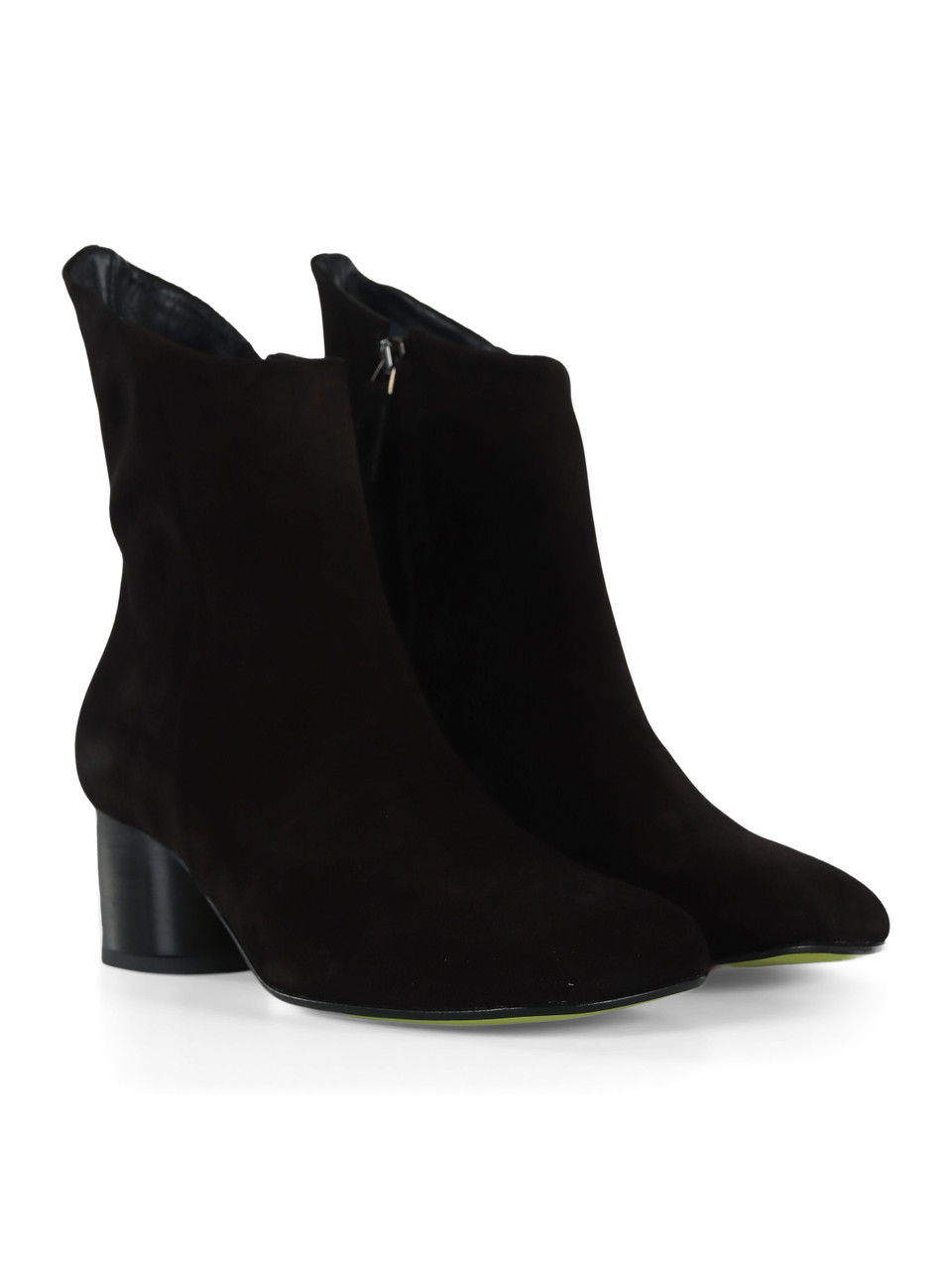 NERO | Stivaletti in suede BETTA 01 con tacco in legno