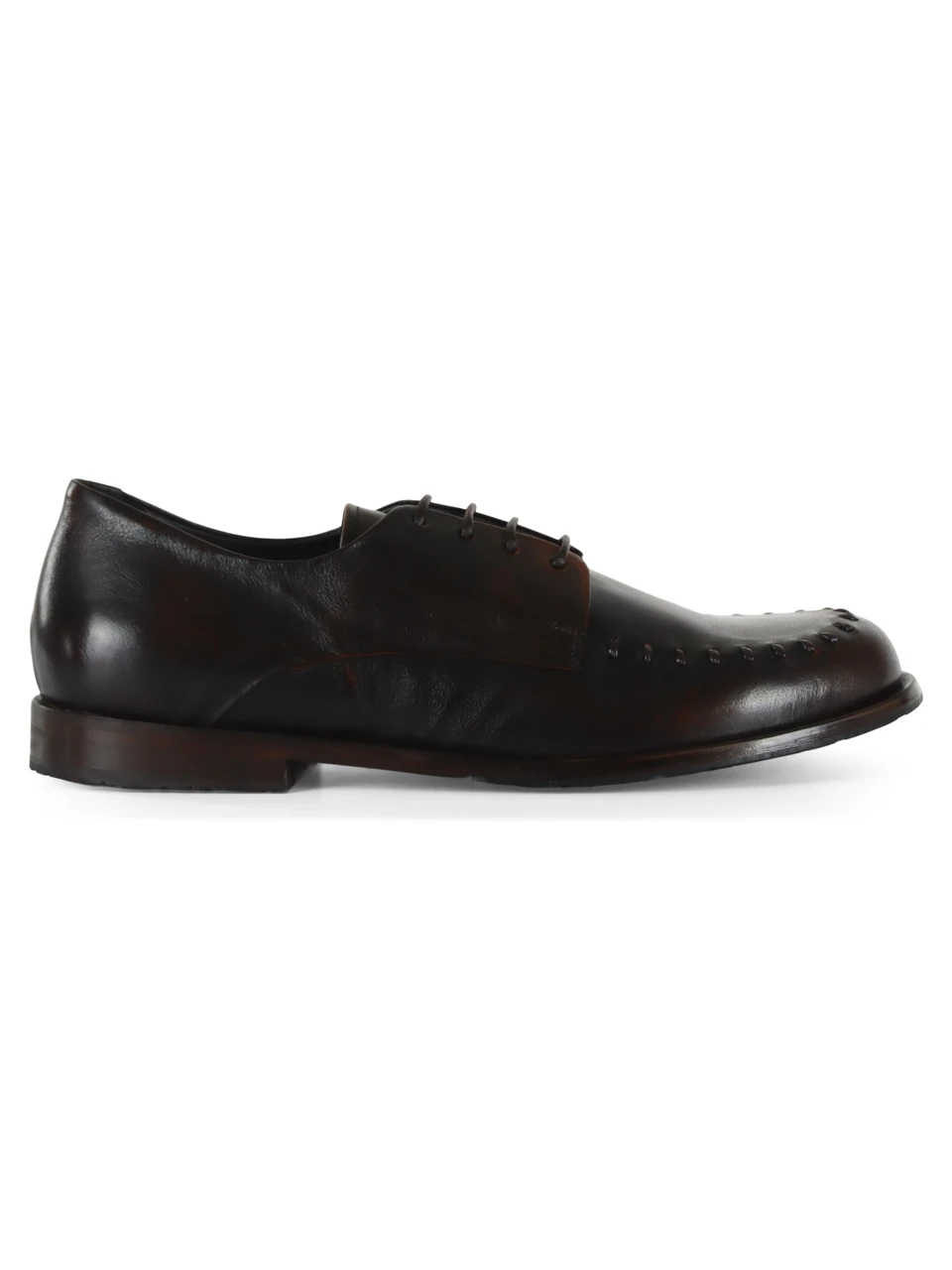 MARRONE | Stringata in pelle ALDO 11 con impunture