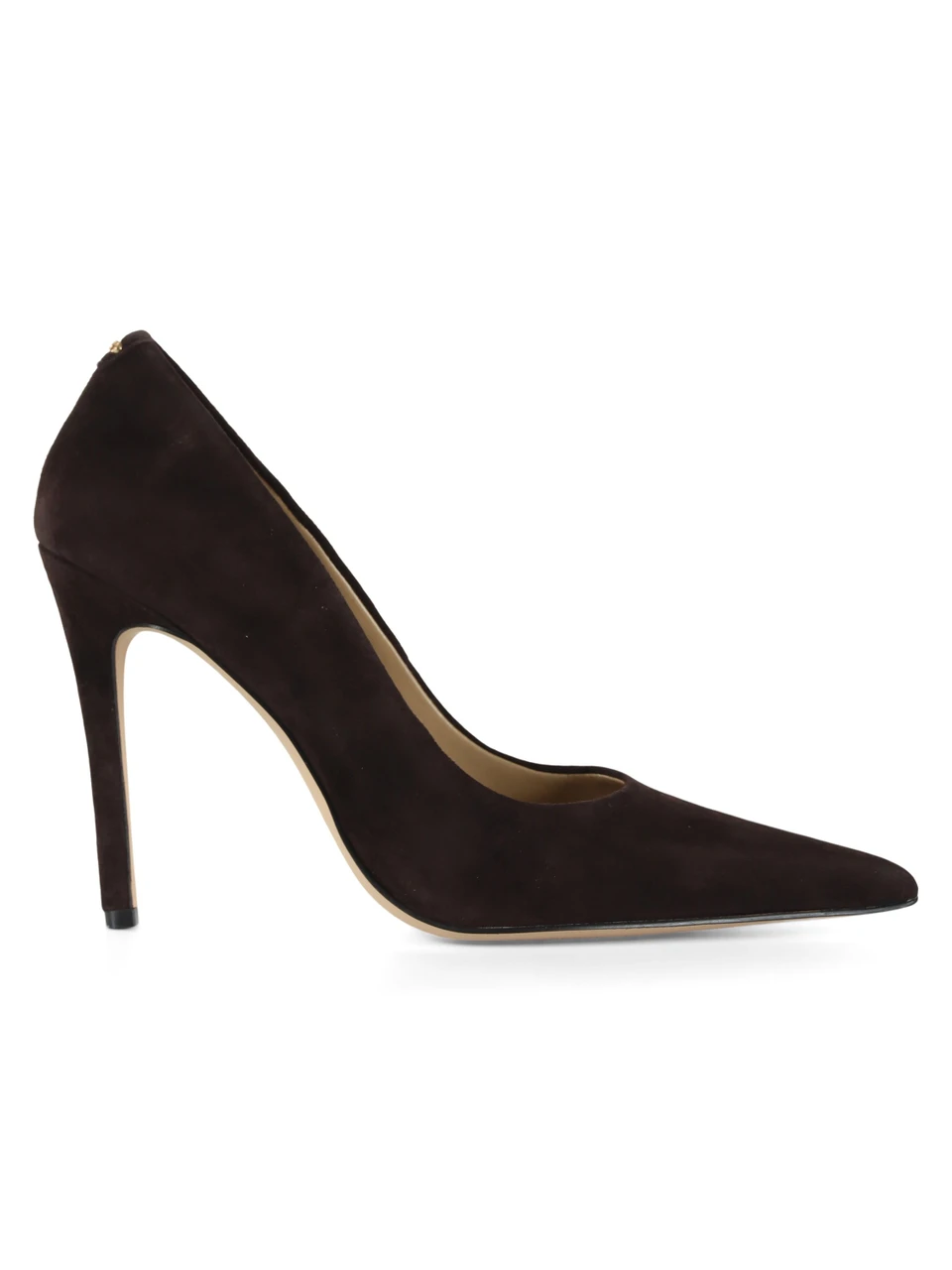 MARRONE | Décolleté in suede ELYSE con tacco alto
