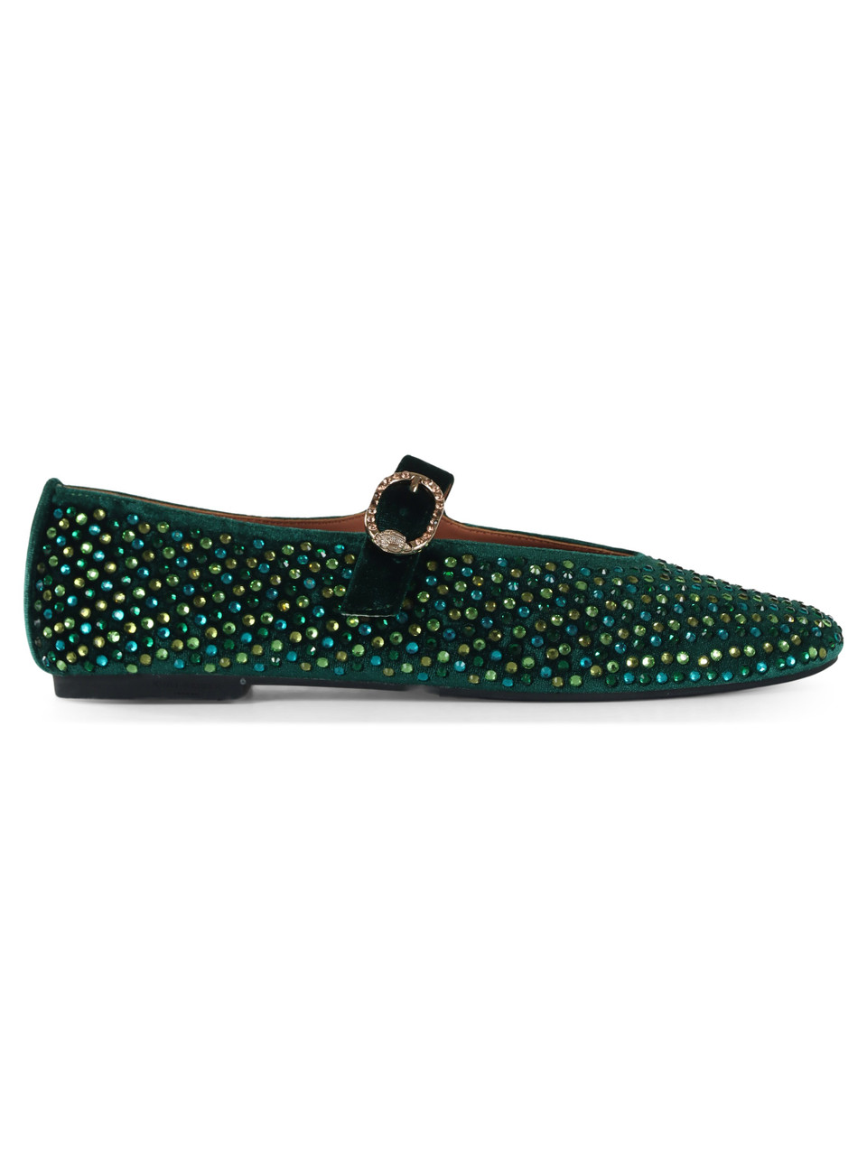 VERDE | Ballerine in velluto MAYFAIR con strass