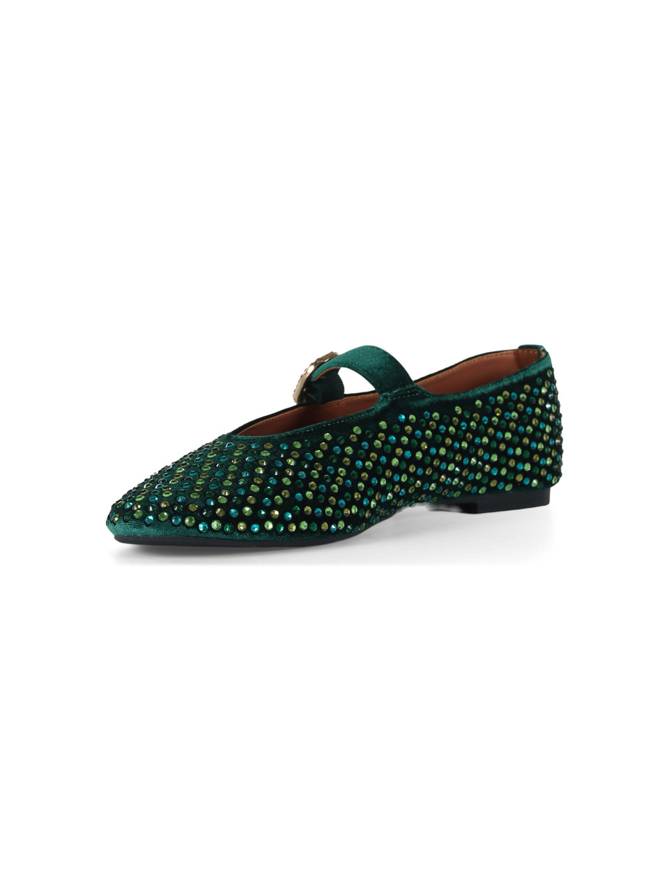 VERDE | Ballerine in velluto MAYFAIR con strass