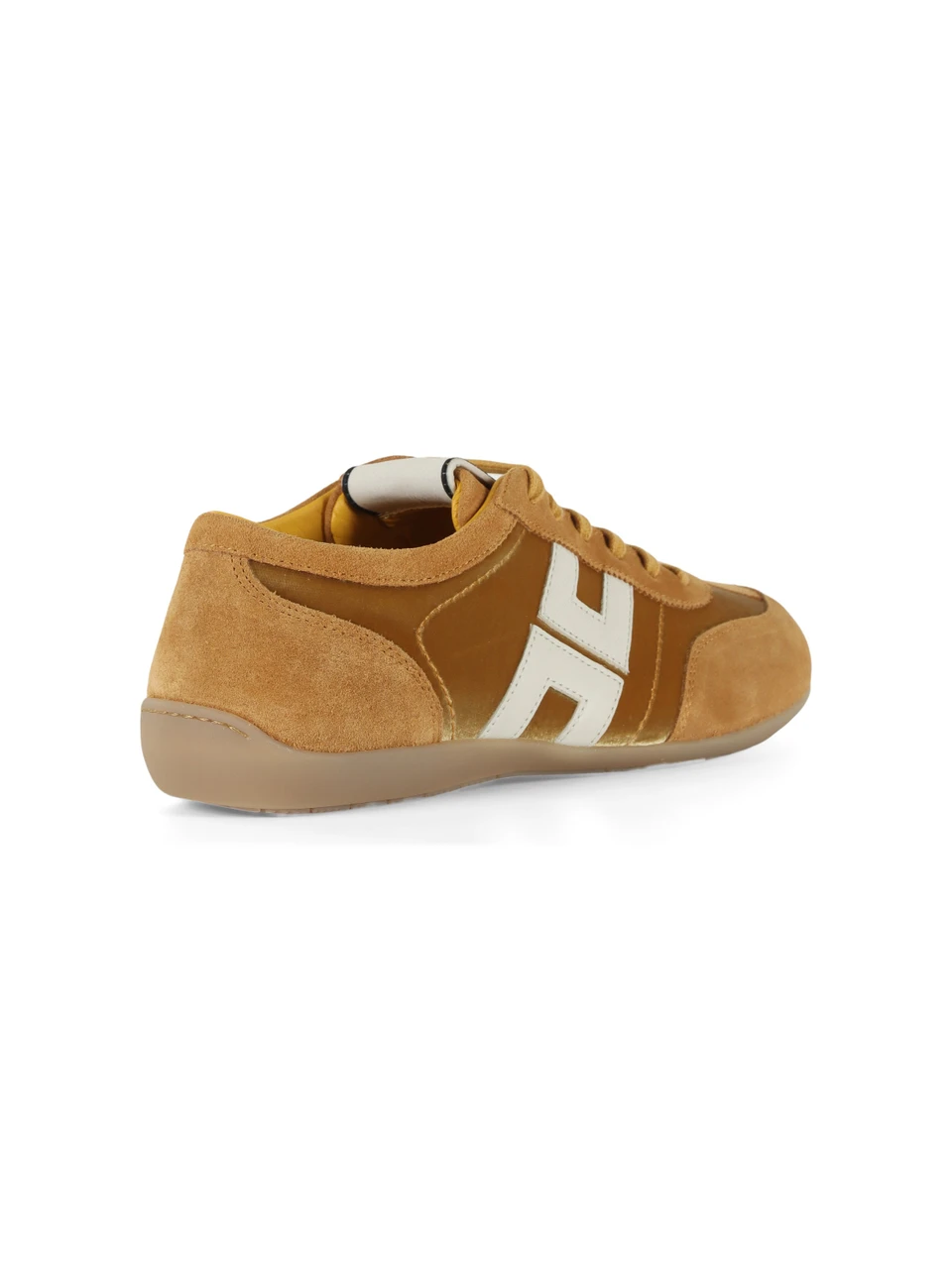 GIALLO SCURO | Sneakers in suede e velluto con patch logo