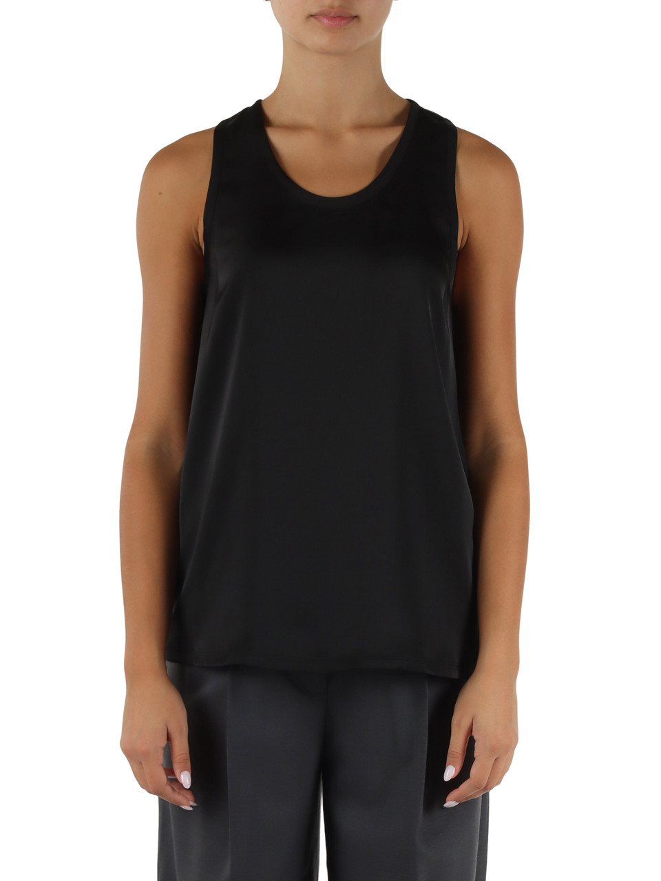 NERO | Top svasato in satin