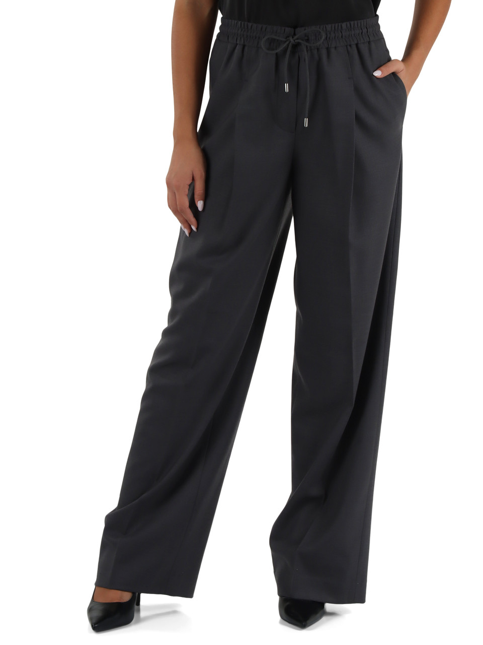 GRIGIO | Pantalone in misto lana e viscosa con pinces