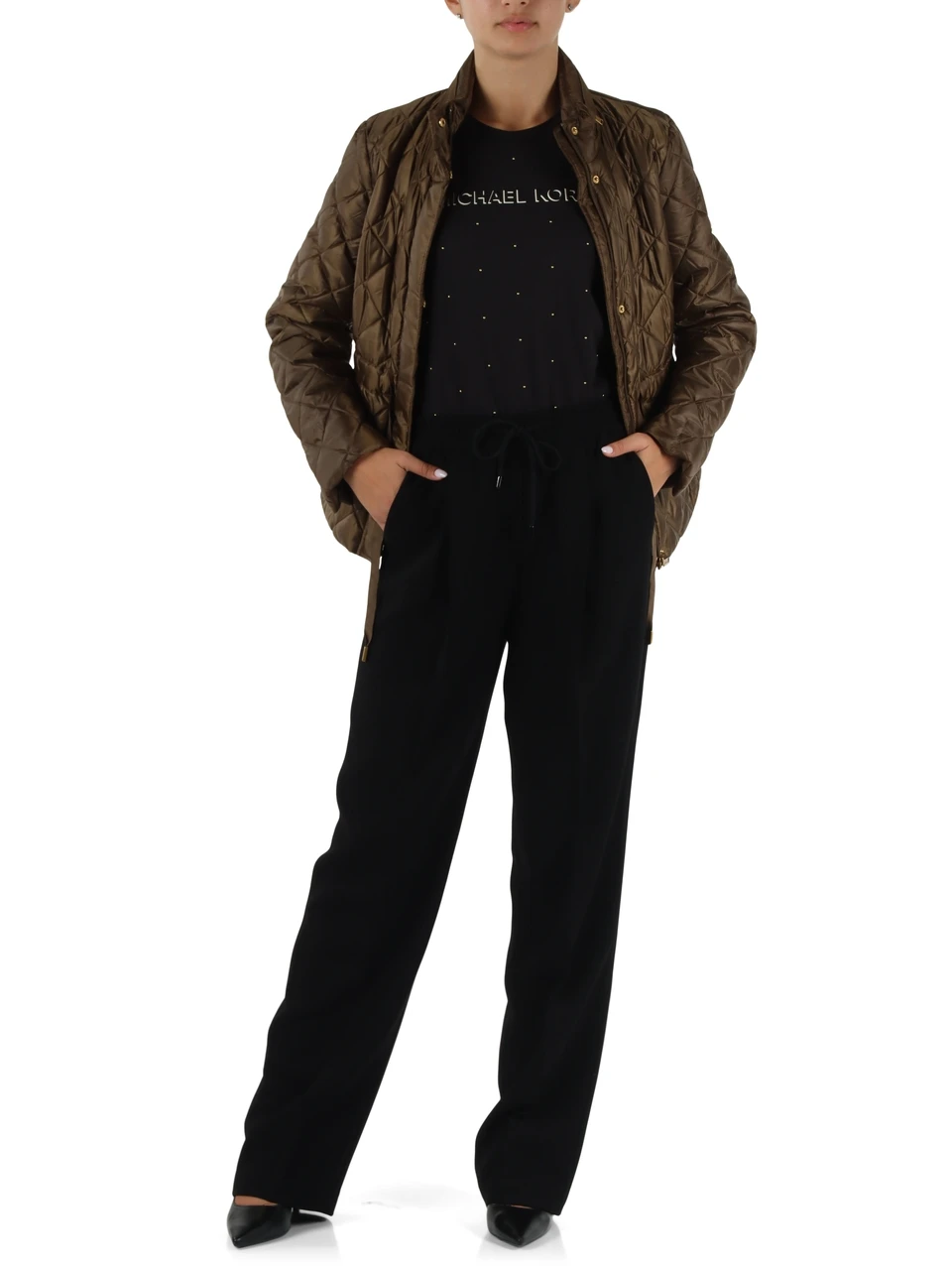 NERO | Pantalone in acetato con pinces