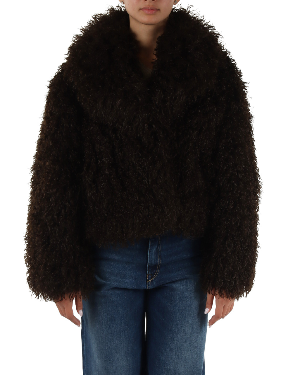 marrone scuro | Ecopelliccia corta