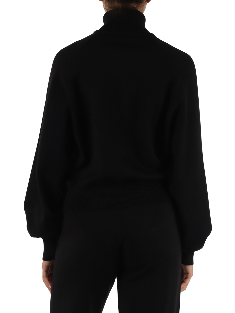 NERO | Maglia collo alto in misto viscosa