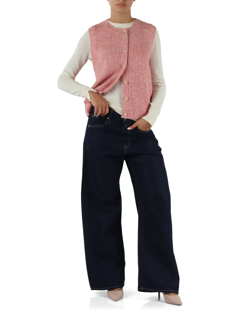 ROSA | Gilet a costa inglese in misto lana e alpaca