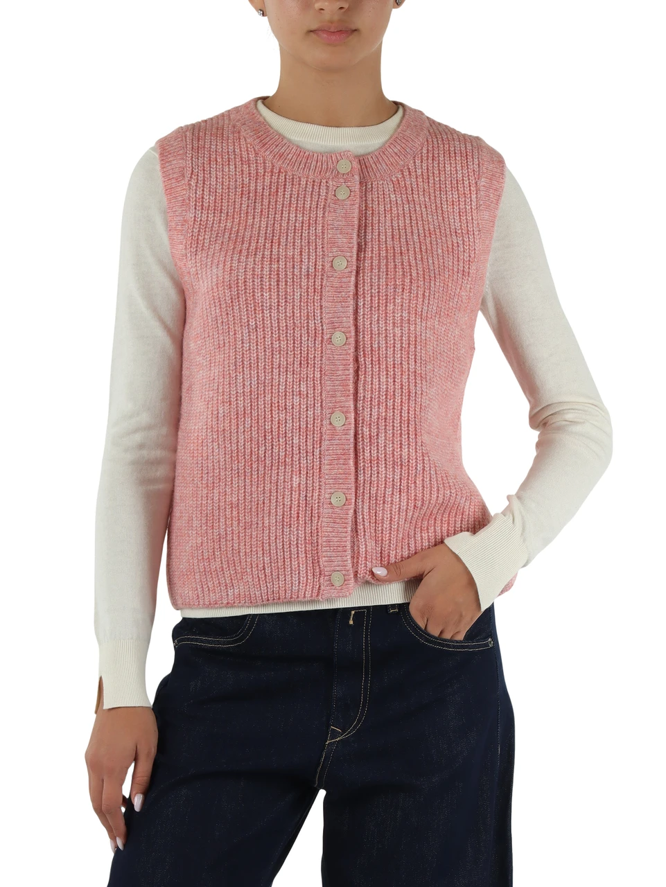 ROSA | Gilet a costa inglese in misto lana e alpaca