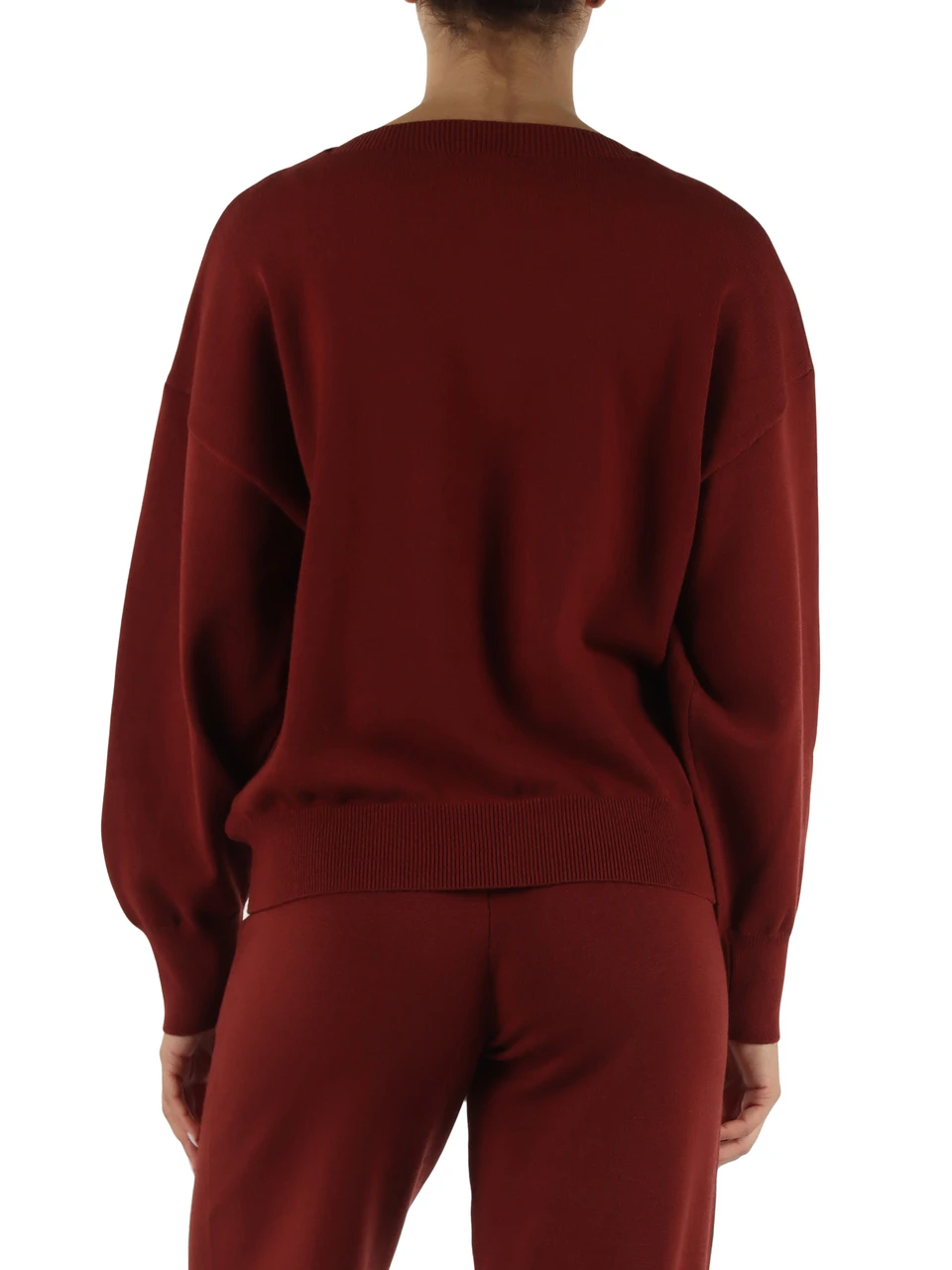BORDEAUX | Maglia in misto viscosa con collo a barchetta