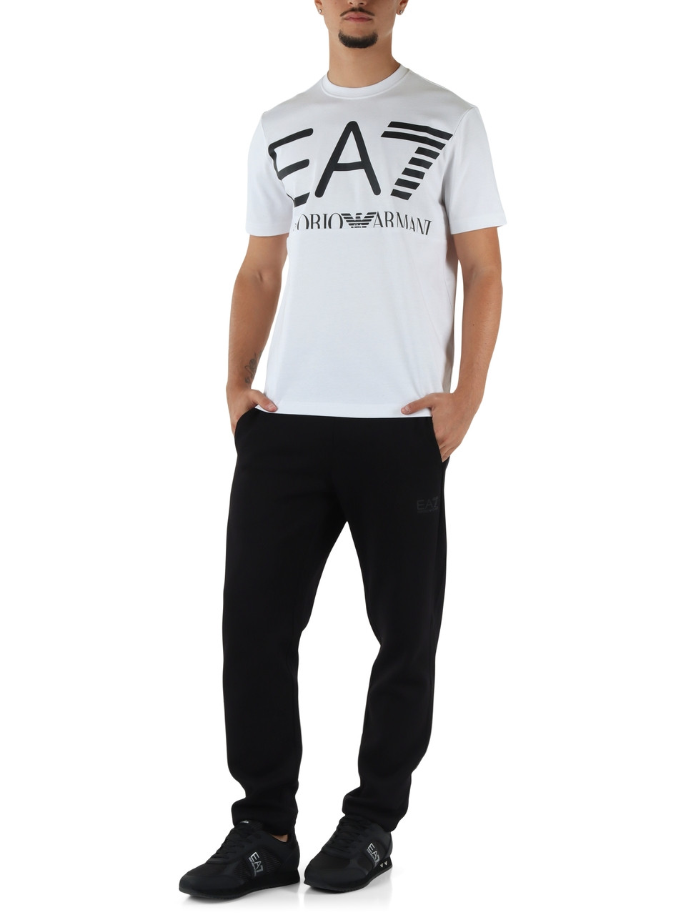 BIANCO | T-shirt in cotone pesante regular fit con stampa logo