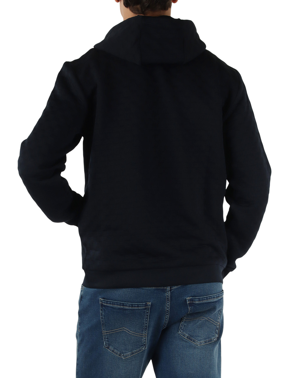 BLU SCURO | Felpa Premium Label regular fit con zip e cappuccio