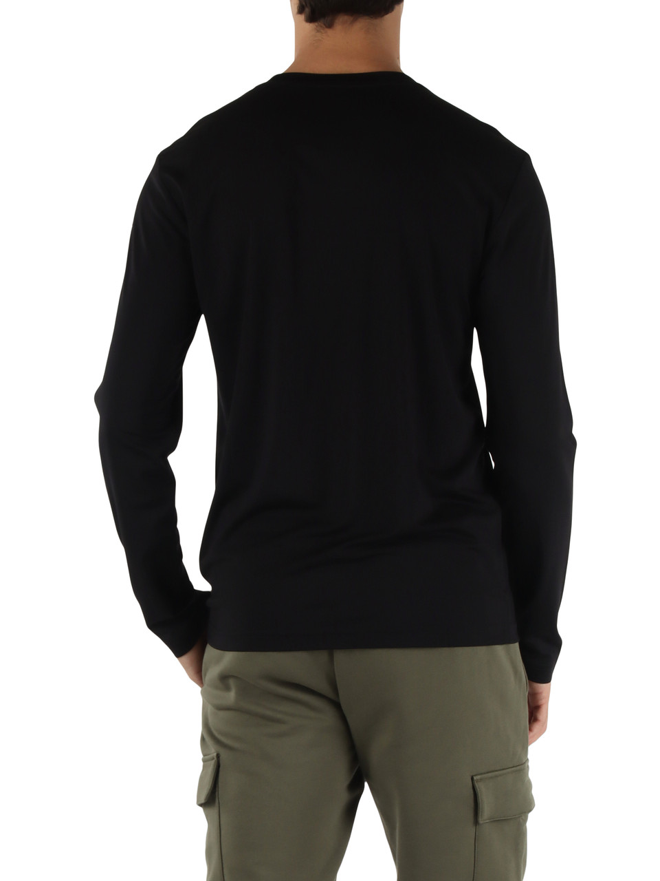 NERO | T-shirt slim fit manica lunga in misto viscosa