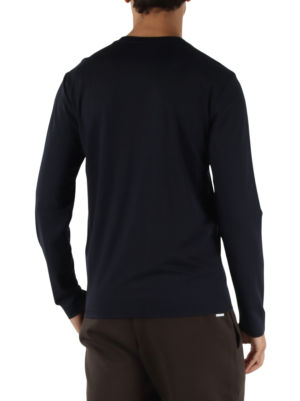 BLU SCURO | T-shirt slim fit manica lunga in misto viscosa