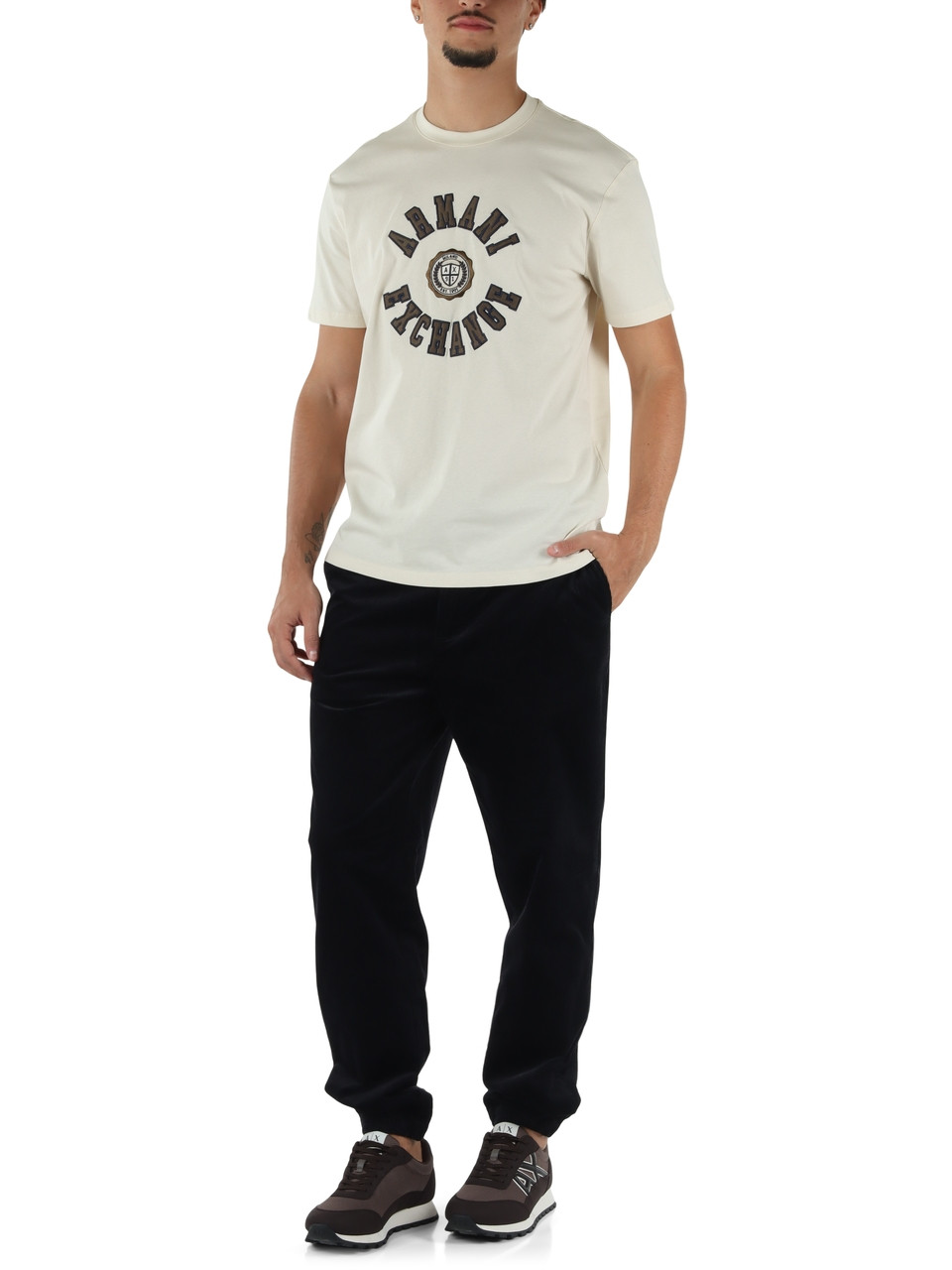 PANNA | T-shirt regular fit in cotone con ricamo logo