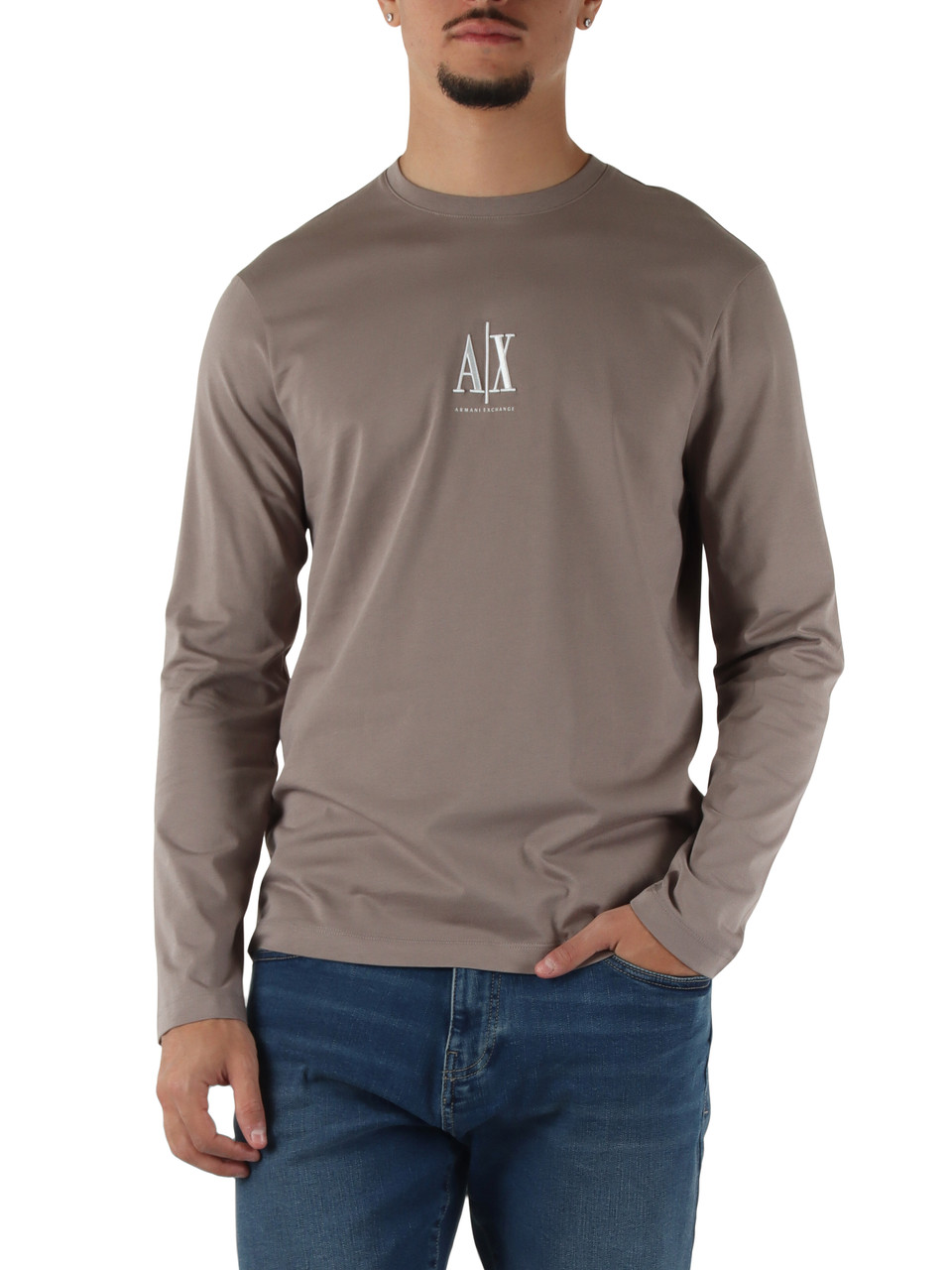 TORTORA | T-shirt slim fit in cotone con manica lunga
