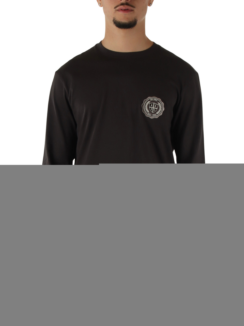 GRIGIO SCURO | T-shirt regular fit in cotone con manica lunga