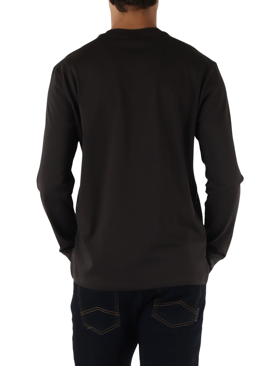 GRIGIO SCURO | T-shirt regular fit in cotone con manica lunga