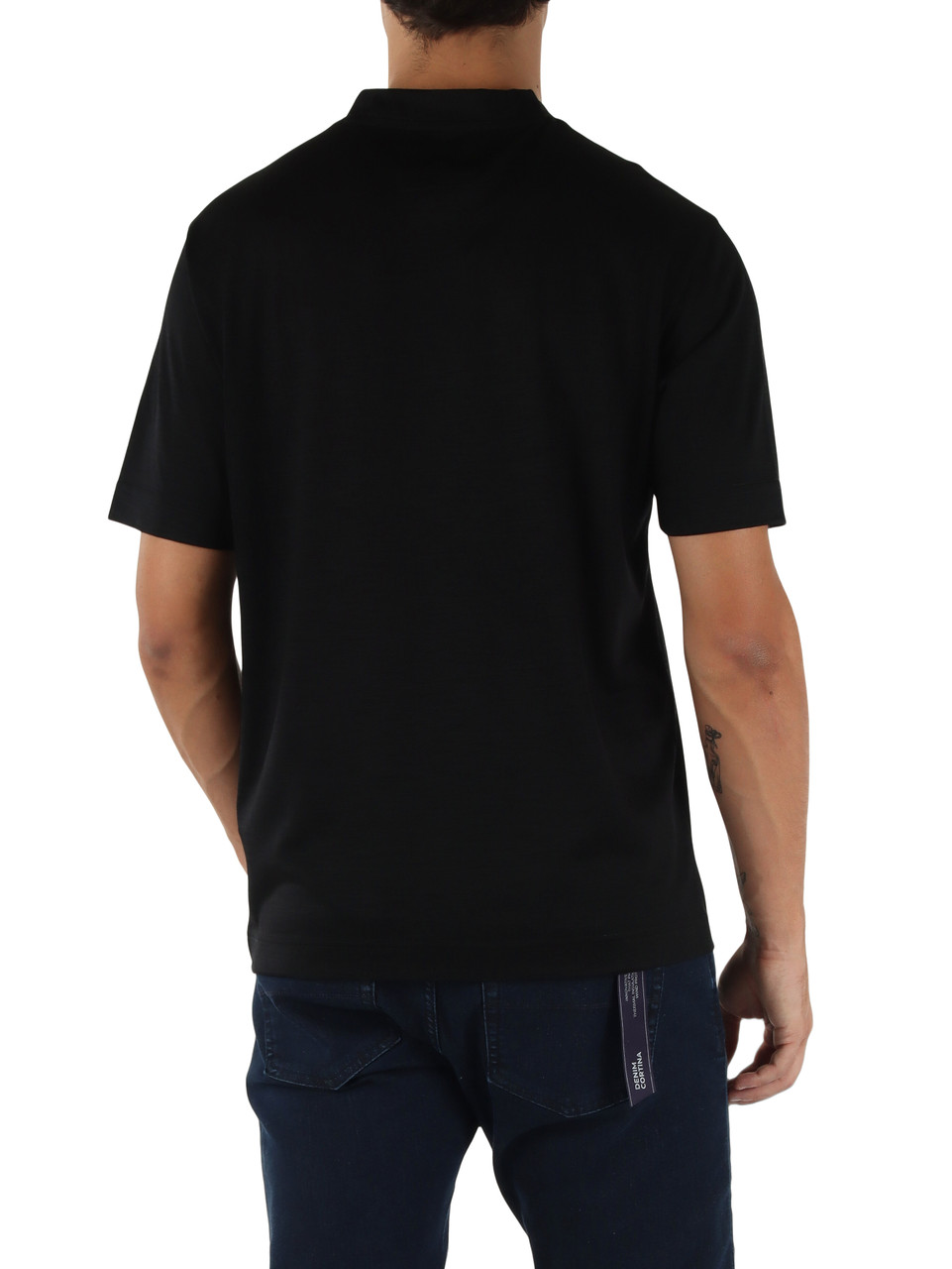 NERO | T-shirt in jersey fiammato di lana