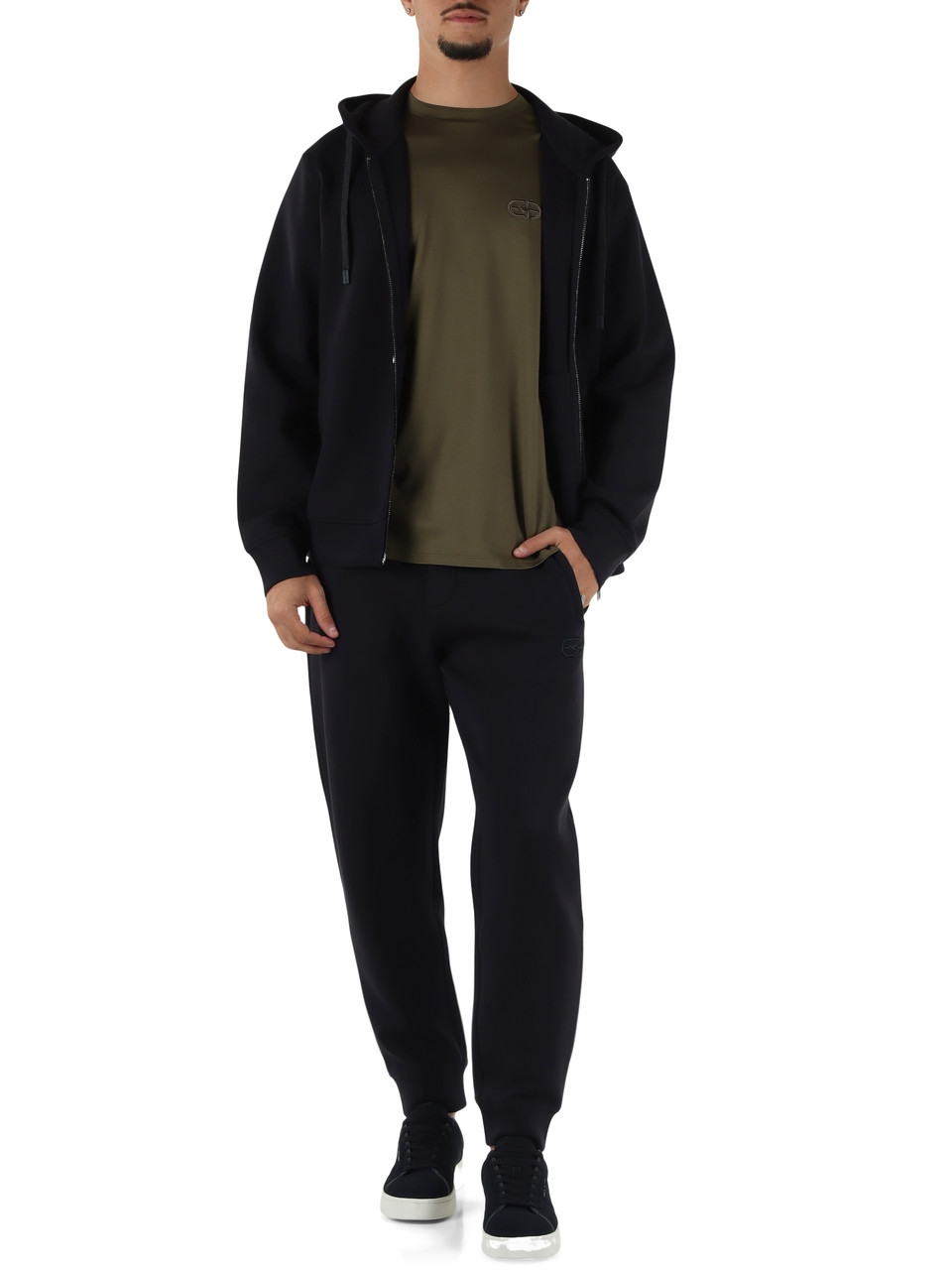 BLU SCURO | Pantaloni sportivi regular fit in misto cotone