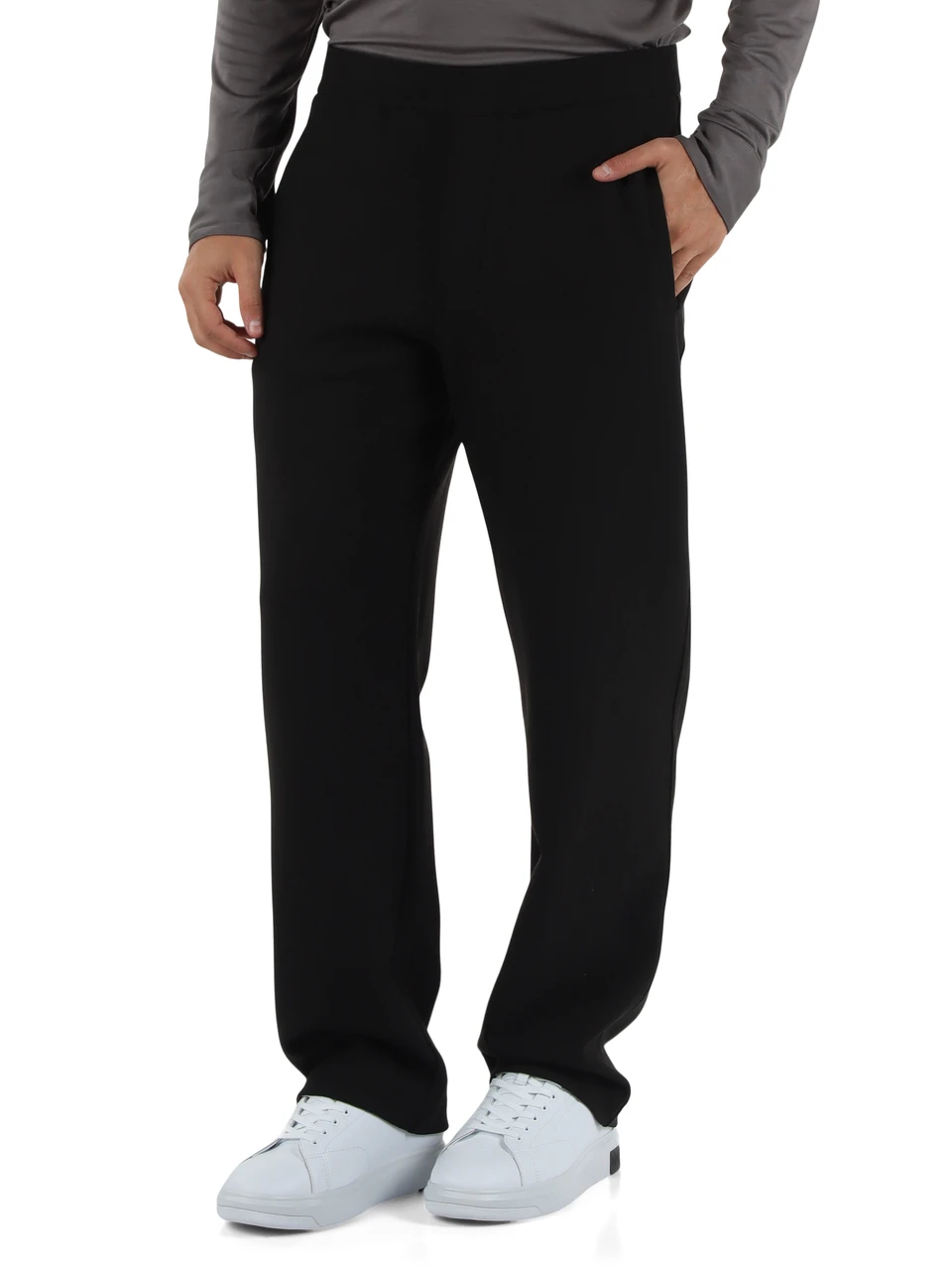 NERO | Pantaloni sportivi in misto cotone e lyocell