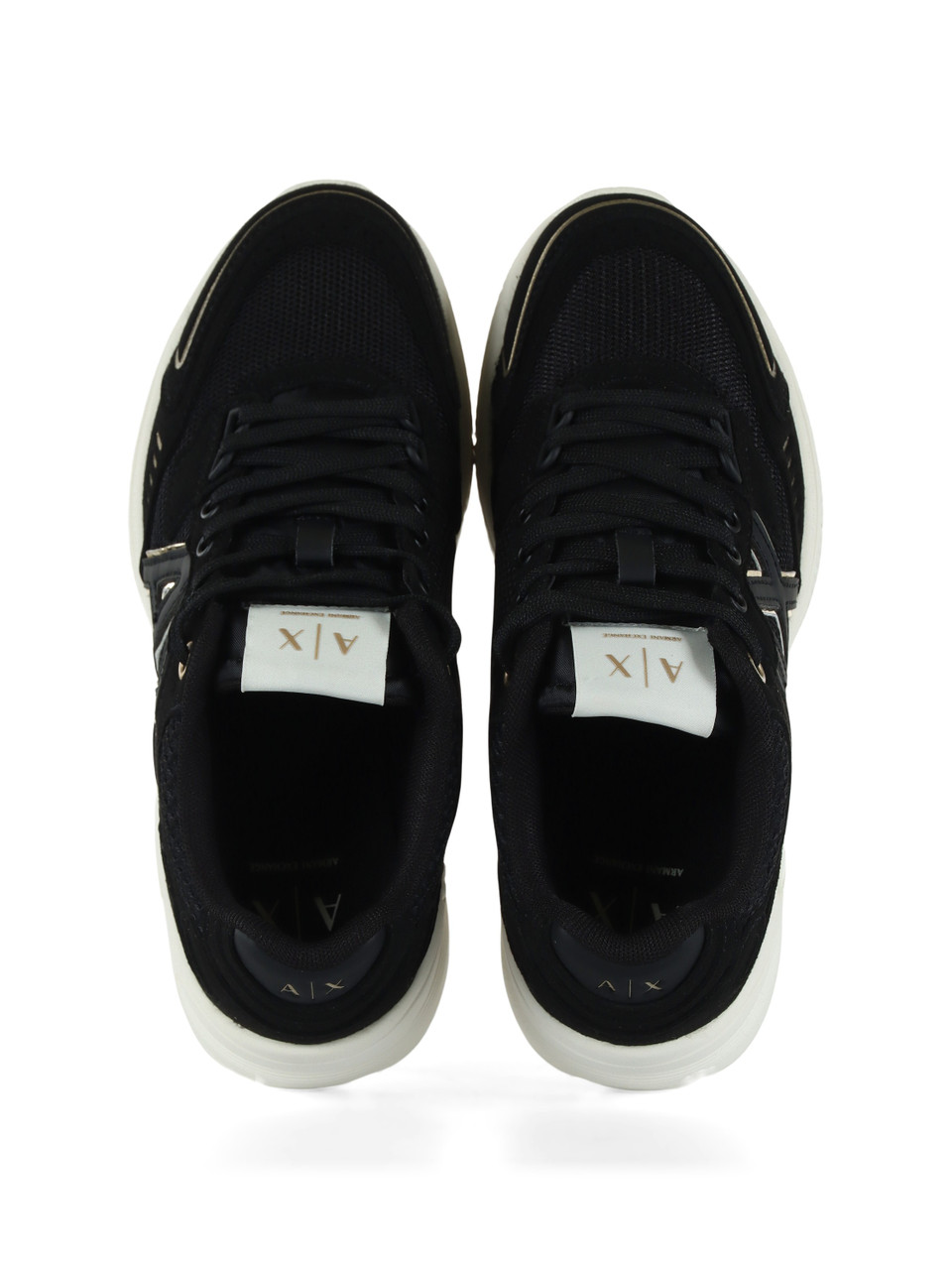 NERO | Sneakers in tessuto ed eco suede con patch logo