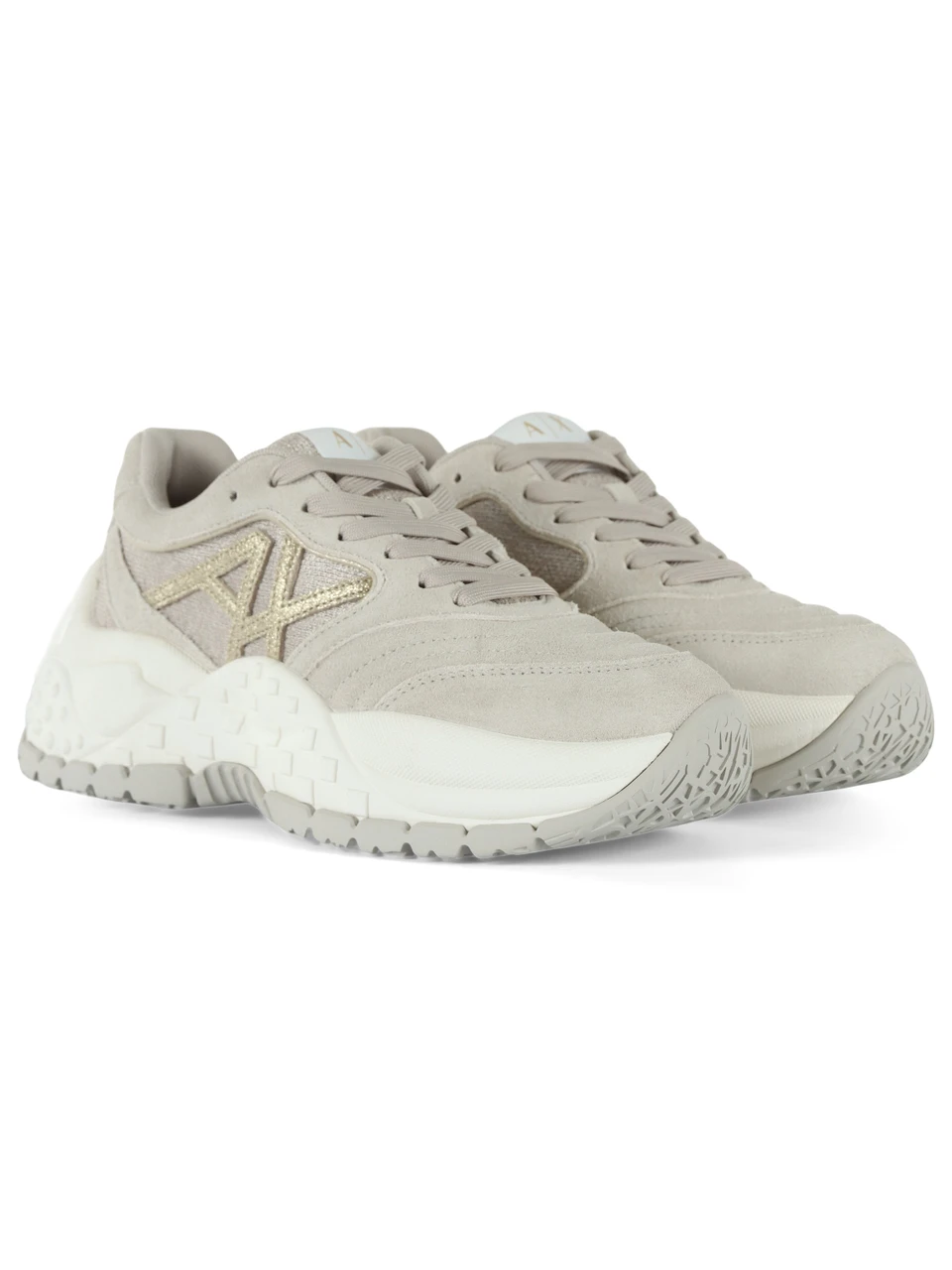 GRIGIO CHIARO | Sneakers in pelle e tessuto con patch logo