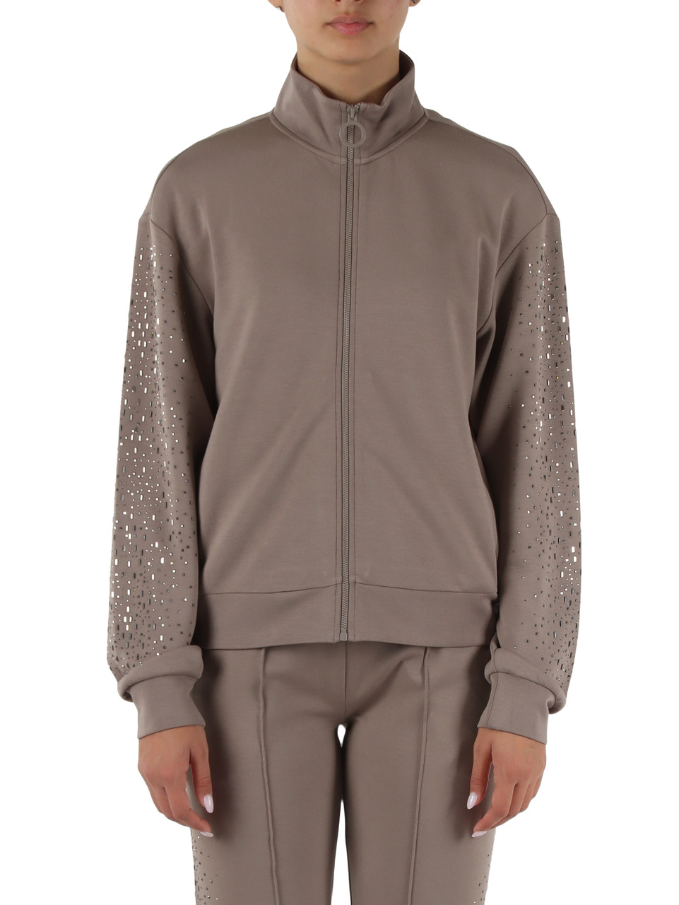 TORTORA | Felpa regular fit in misto modal con zip