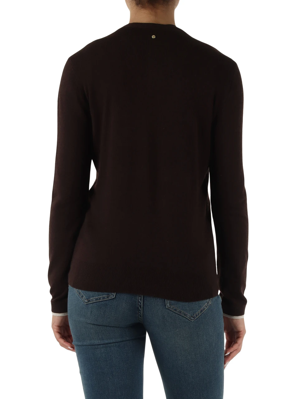 MARRONE | Cardigan in misto viscosa, lana e cashmere