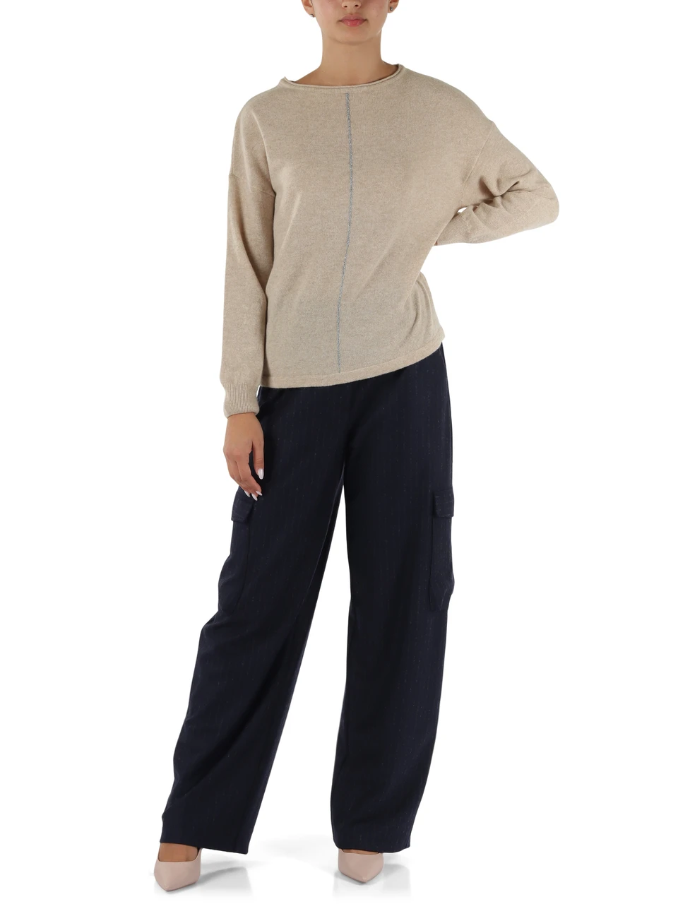 BEIGE | Maglia in lana merino ultrafine e cashmere
