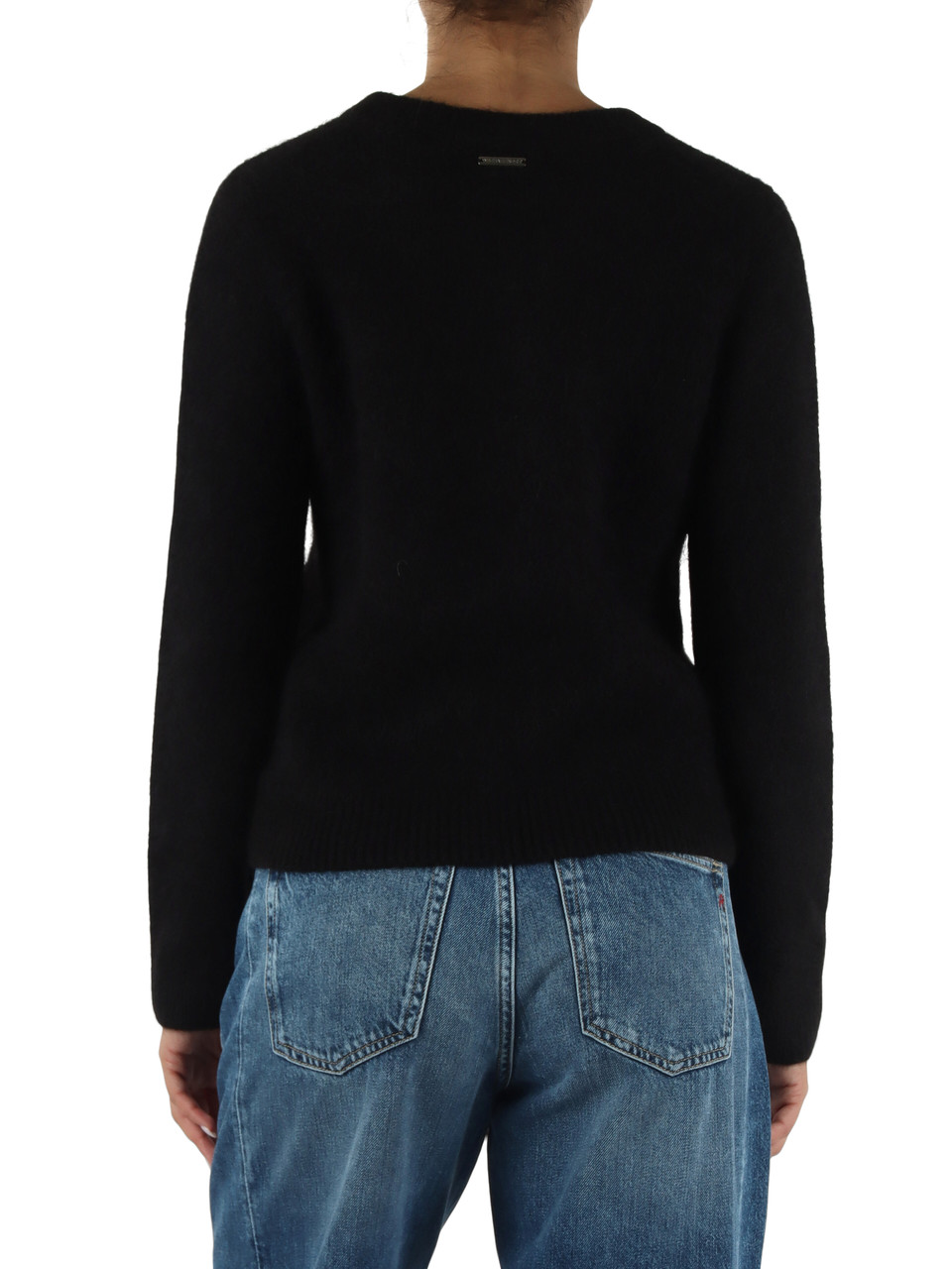 NERO | Maglia girocollo in misto alpaca