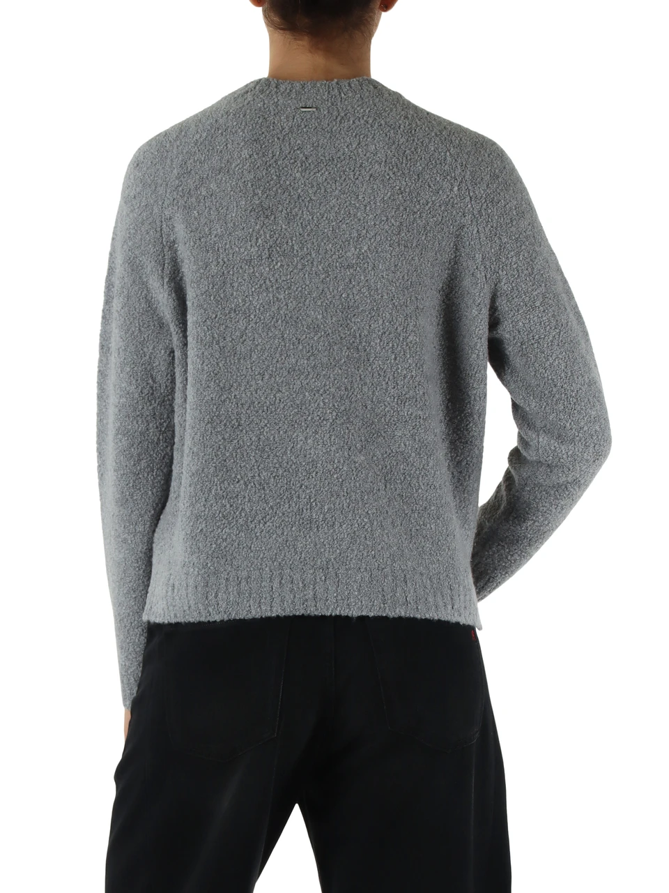 GRIGIO | Maglia girocollo in misto lana e cashmere