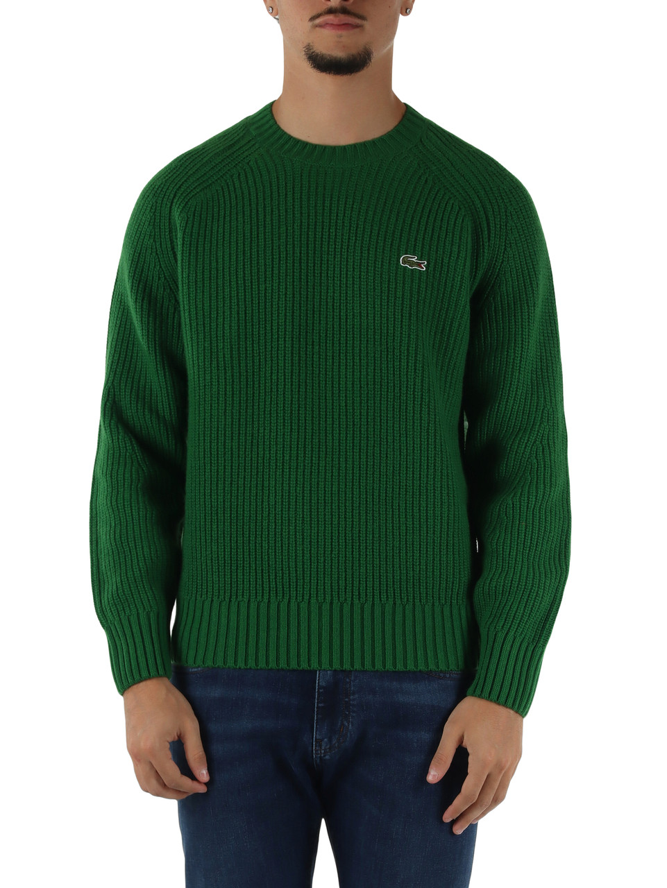 VERDE | Maglia girocollo classic fit in lana