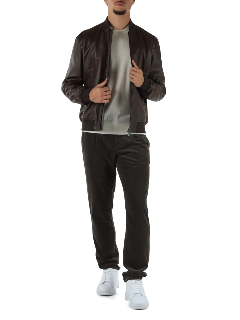 marrone scuro | Giacca in pelle modello bomber JODIE LE TTP