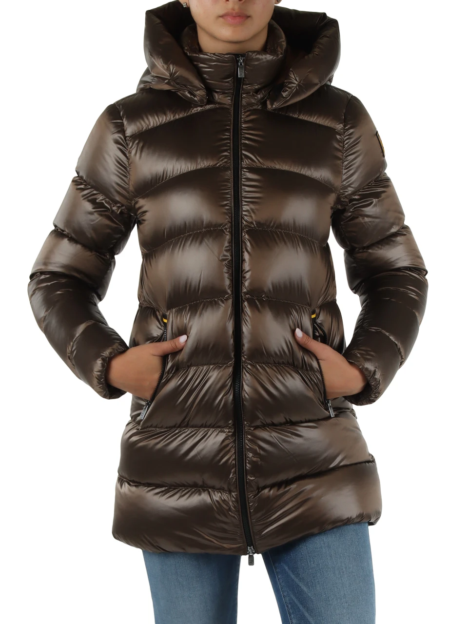 MARRONE | Piumino tre quarti BELLA 800 Fill Power