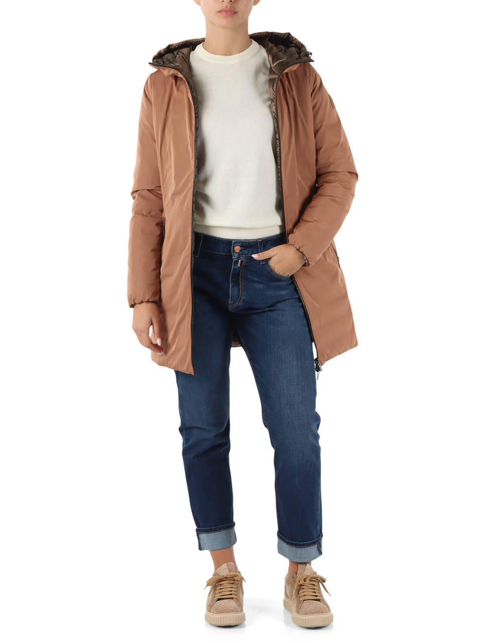 MARRONE CHIARO | Piumino reversibile KALIE 3.0 800 Fill Power