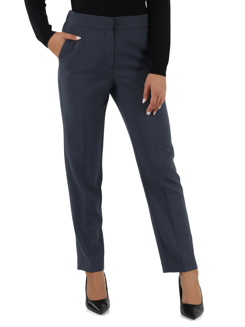 GRIGIO | Pantalone a sigaretta in misto viscosa
