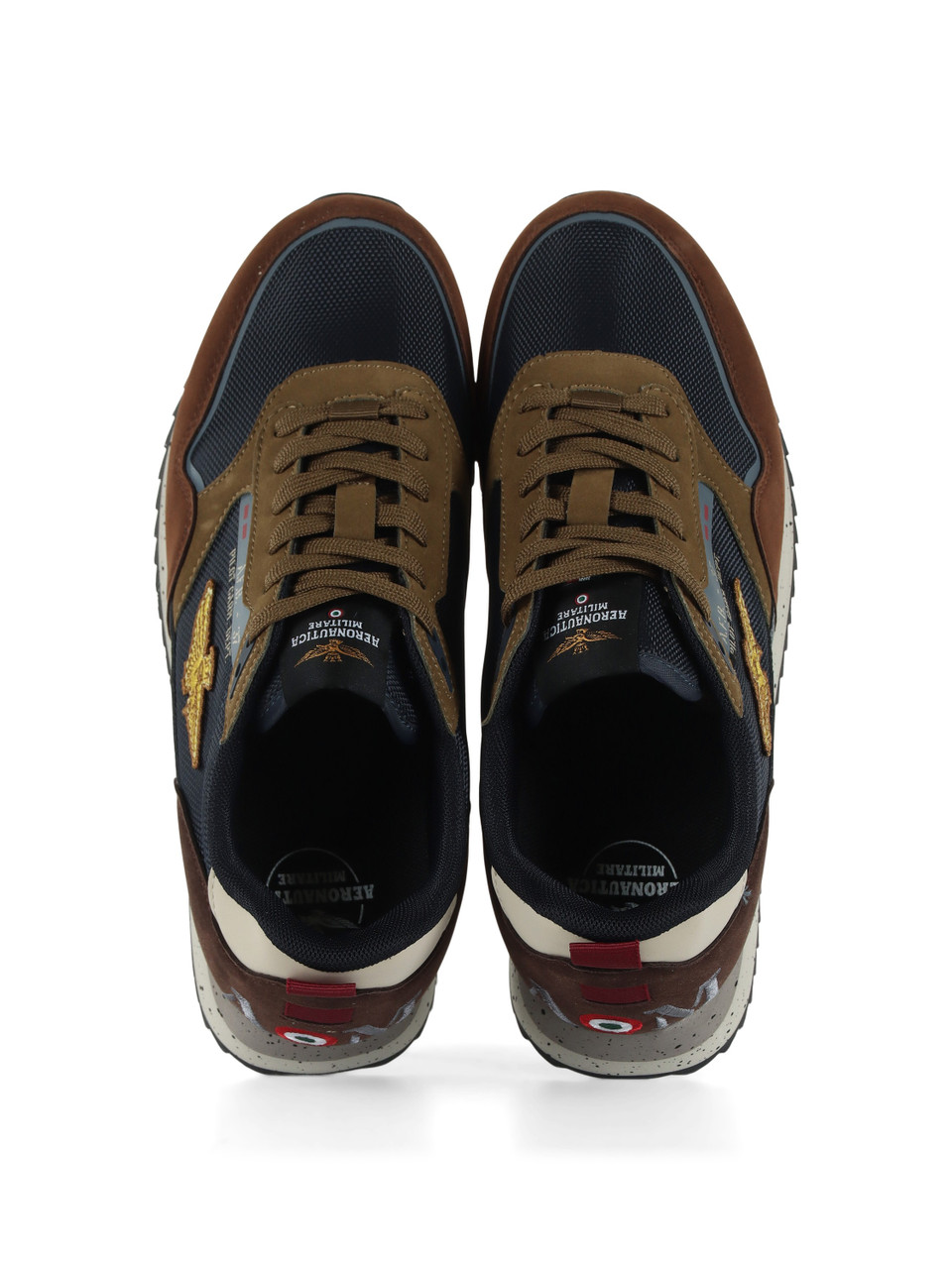 BLU CHIARO | Sneakers in tessuto ed ecosuede con patch logo