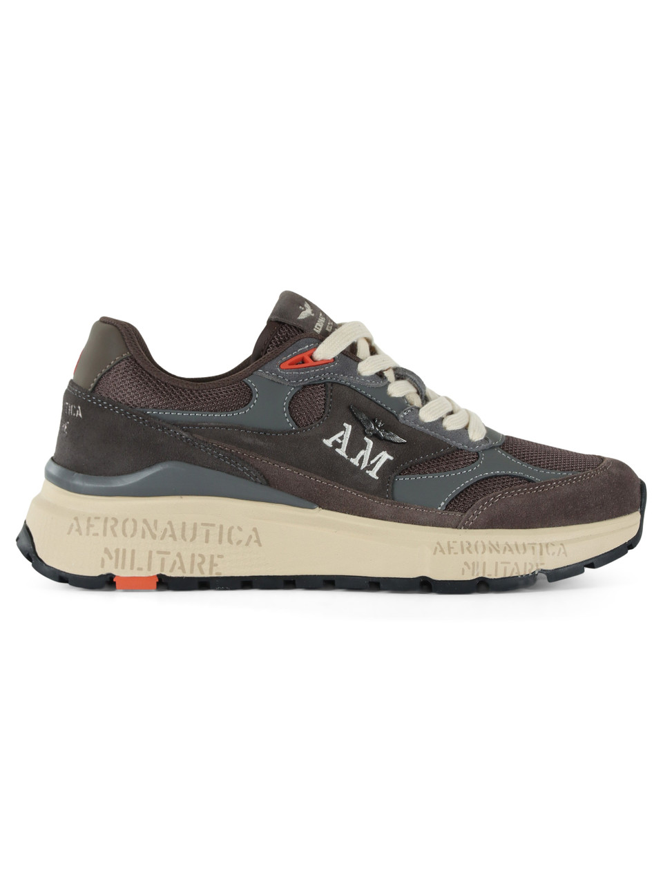 GRIGIO SCURO | Sneakers in suede e tessuto con placca logo